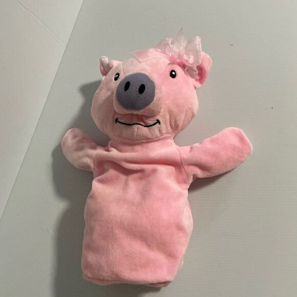 Primrose Megy the Pink Plush Pig Hand Puppet - Picture 1 of 7
